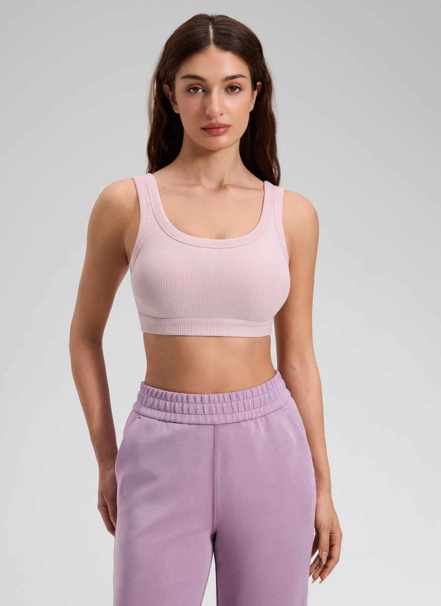 CRZ YOGA Women U Back Wireless Medium Impact Ribbed Sports Bras