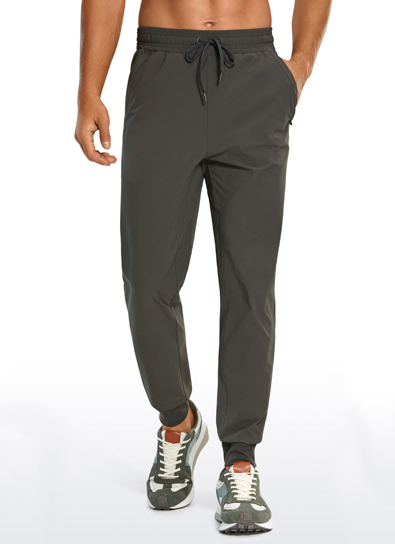 CRZ YOGA Men's Causul Relaxed Fit Lightweight Joggers Zip Pockets