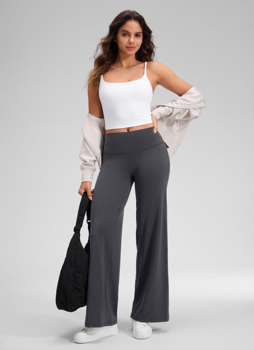 パンツ RAZ CRZ YOGA Women's Softretch Workout No Front Seam Wide Leg Pant 32