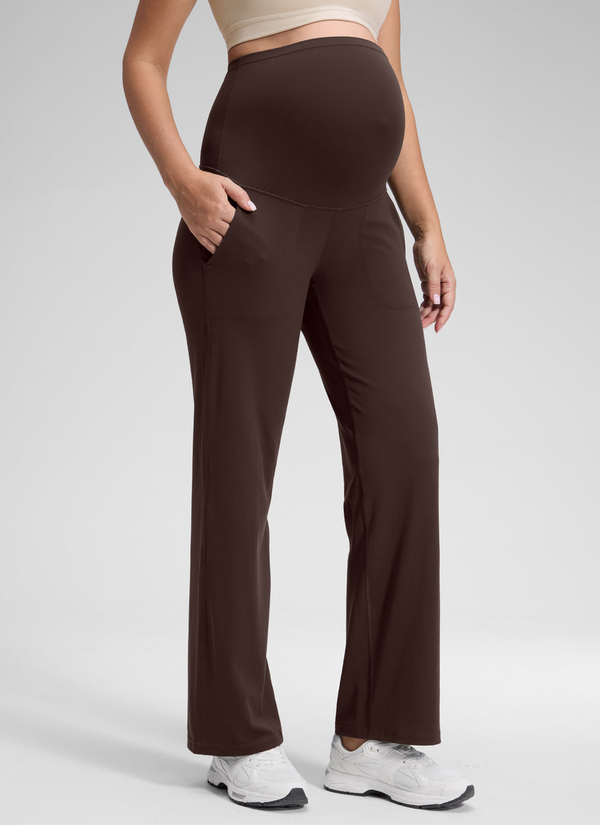 CRZ YOGA Women Butterluxe Maternity Wide Leg Pants with Pockets