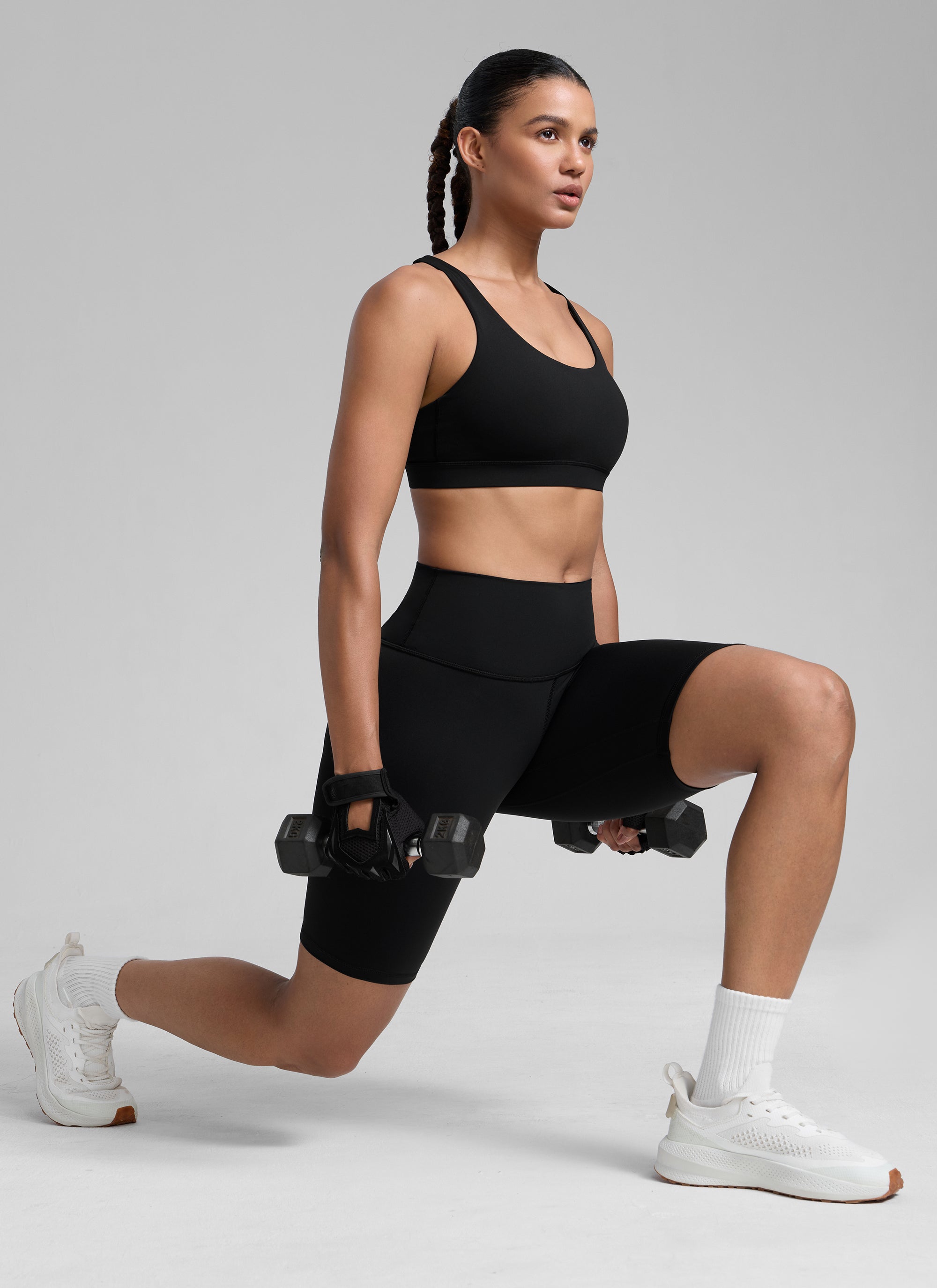 CLEMITRA athlete 健康アクセサリー 黒 CRZ YOGA Women's Yoga Training Medium Support Nakedfeel Bra Cross