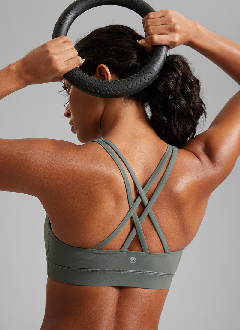 CRZ YOGA Women's Yoga Training Medium Support Nakedfeel Bra Cross