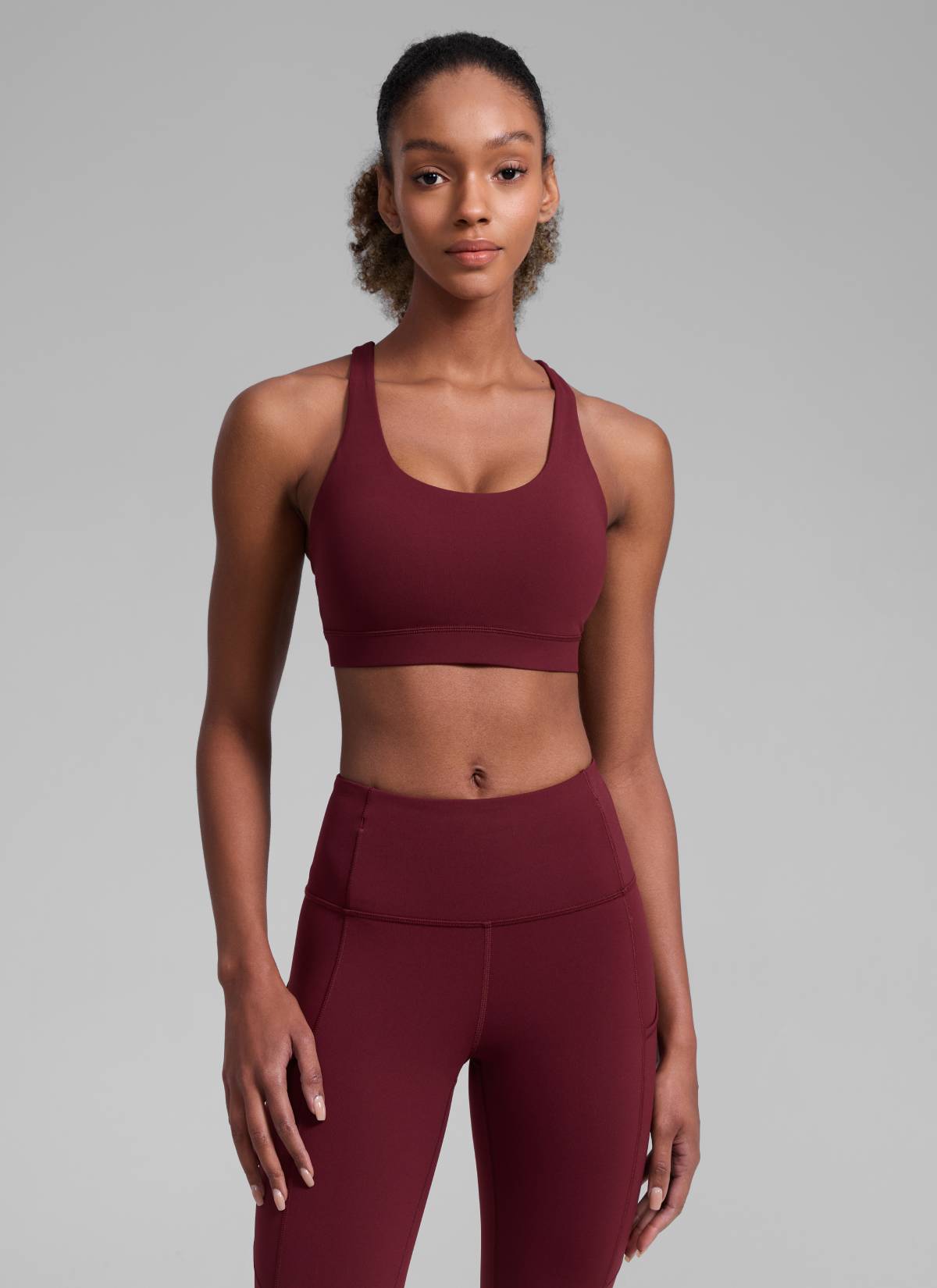 CRZ YOGA Women's Yoga Training Medium Support Nakedfeel Bra Cross