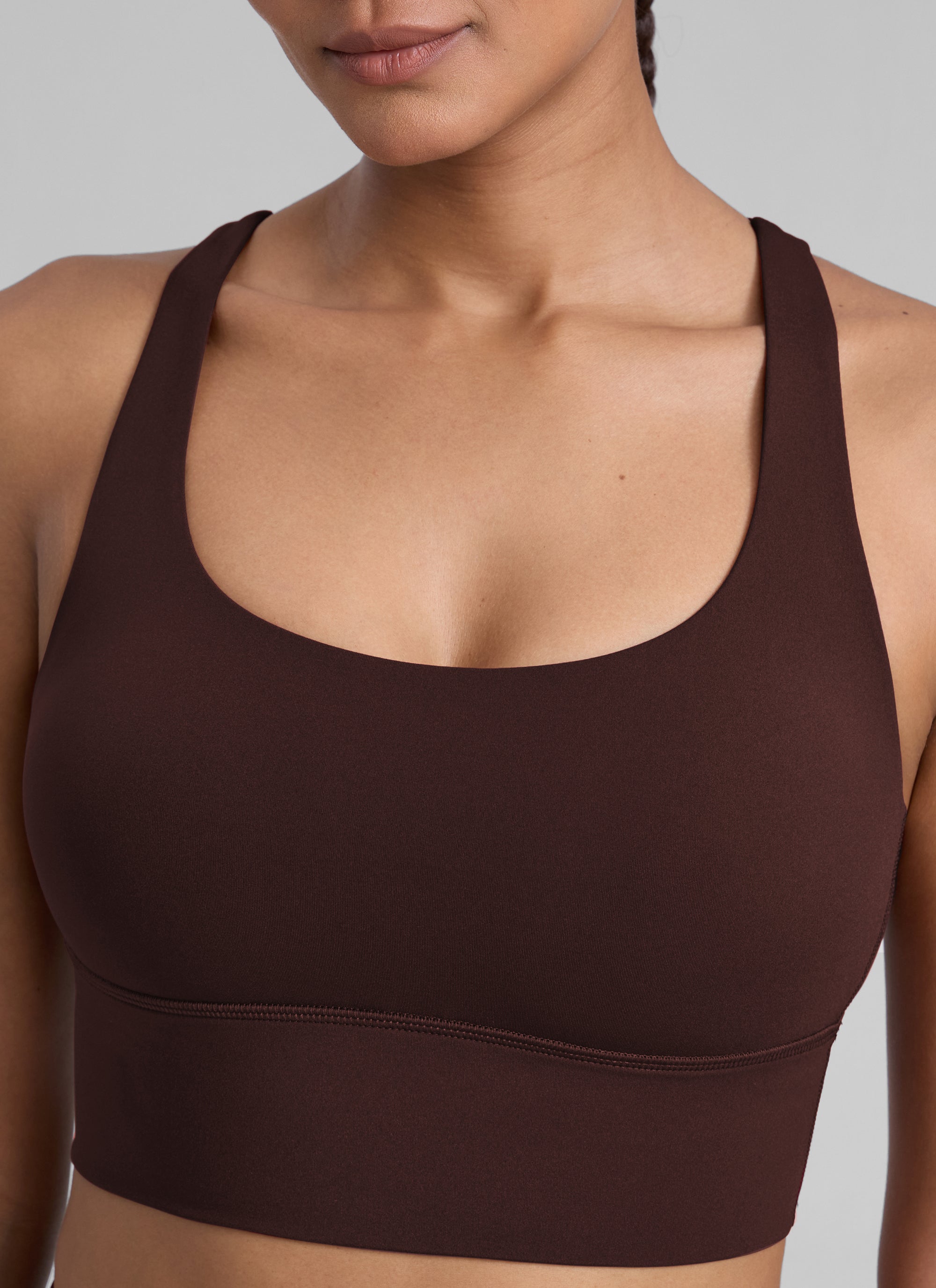 CRZ YOGA Womens Strappy Longline Nakedfeel Training Sports Bra