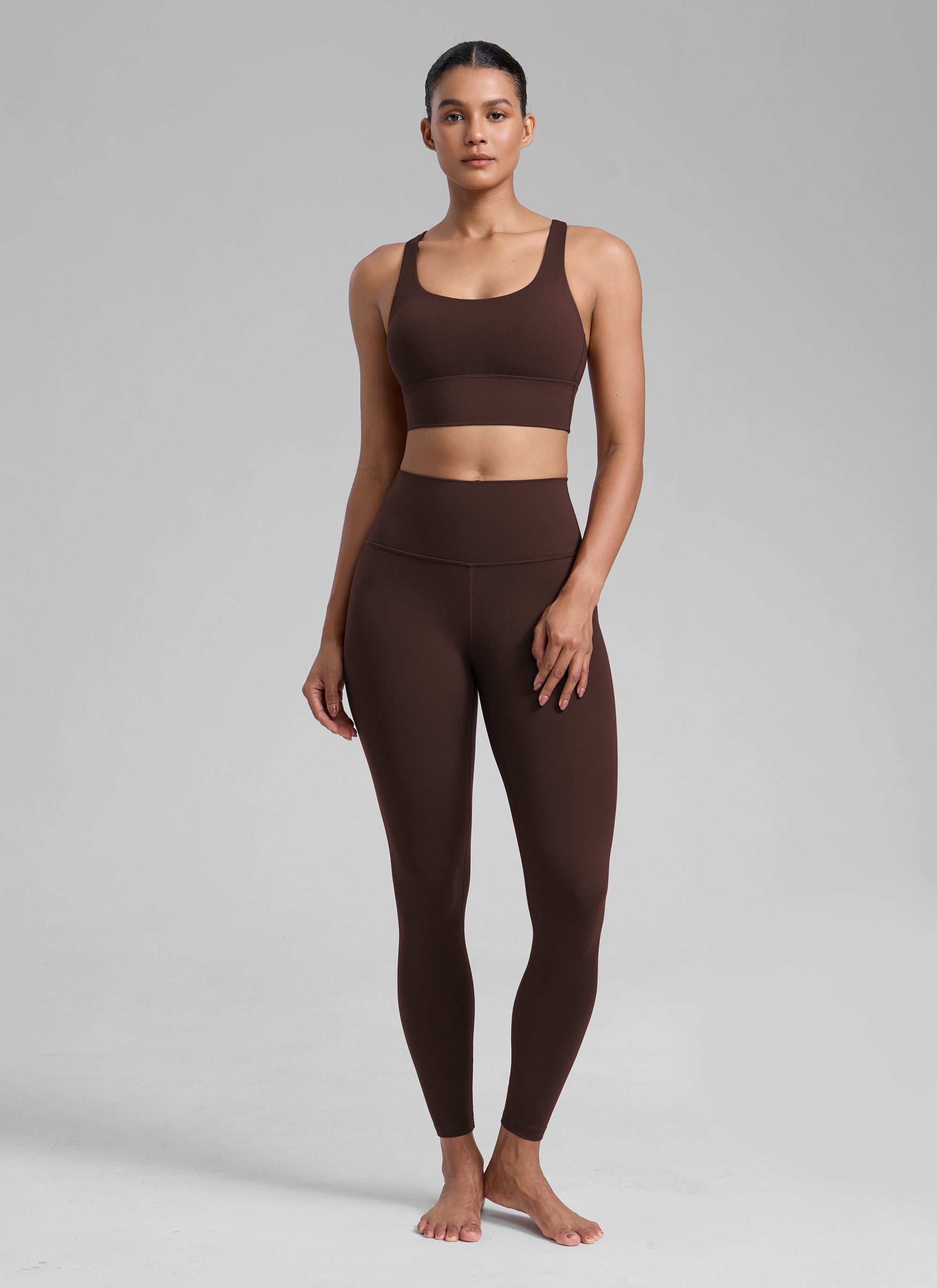 CRZ YOGA Womens Strappy Longline Nakedfeel Training Sports Bra
