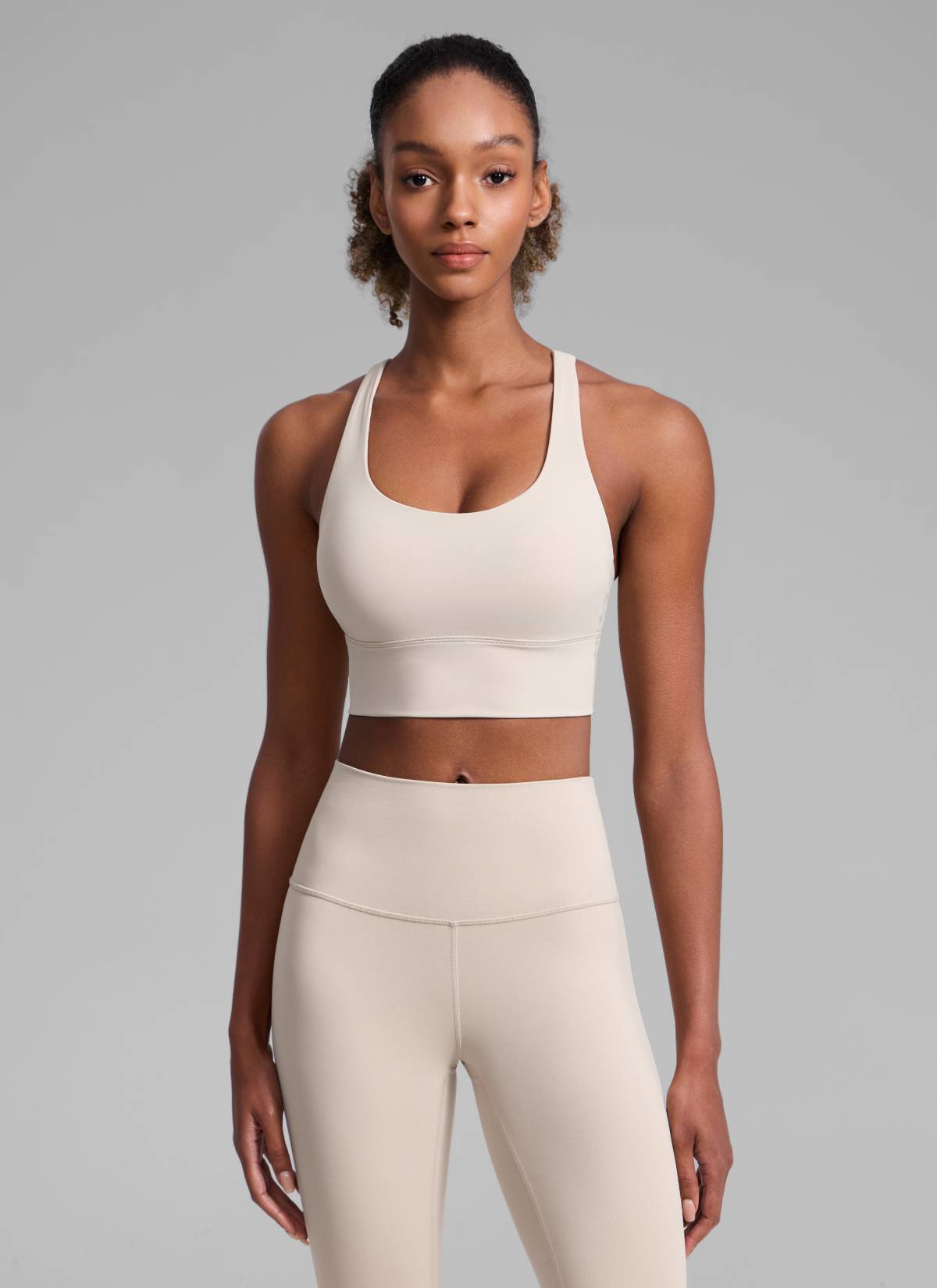 CRZ YOGA Womens Strappy Longline Nakedfeel Training Sports Bra
