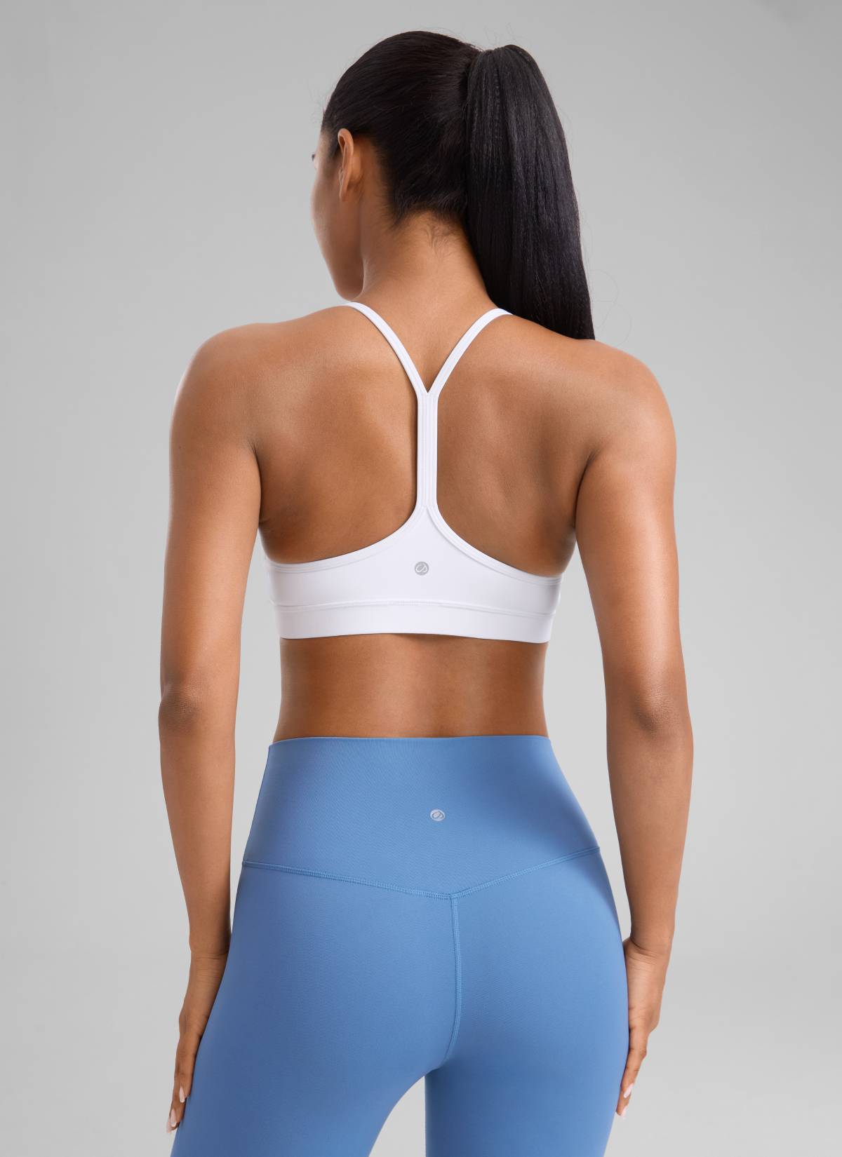 CRZ YOGA Women's Yoga Light Support Butterluxe Sports Bra Y back White