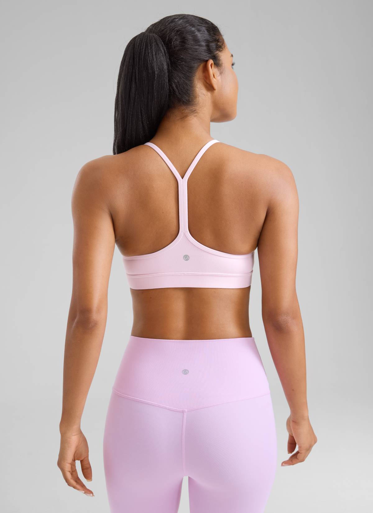 CRZ YOGA Women's Yoga Light Support Butterluxe Sports Bra Y back Pink Peony