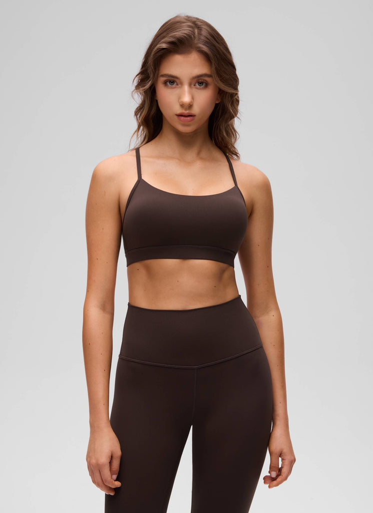 CRZ YOGA Womens Butterbreeze Padded V Neck Sports Bra Training