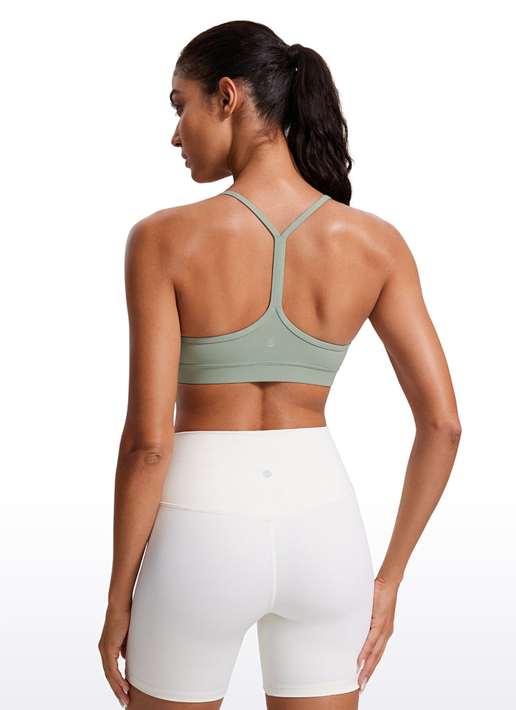 CRZ YOGA Women's Yoga Light Support Butterluxe Sports Bra Y back Green Palm Court