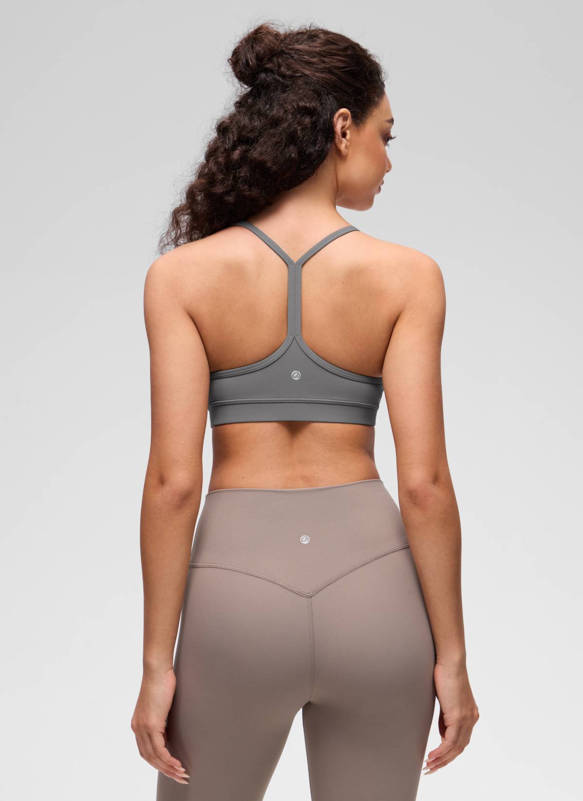CRZ YOGA Women's Yoga Light Support Butterluxe Sports Bra Y back Ash Grey