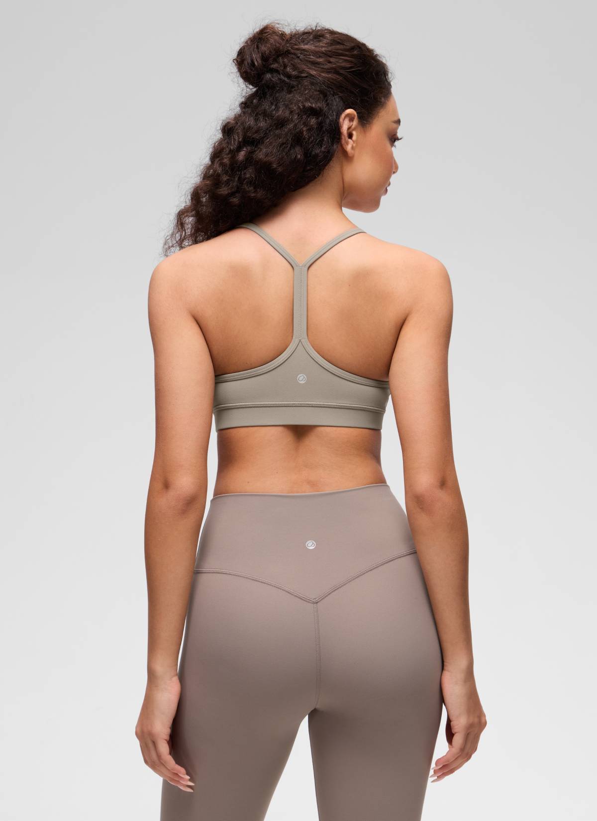CRZ YOGA Women's Yoga Light Support Butterluxe Sports Bra Y back Warm Ash Grey