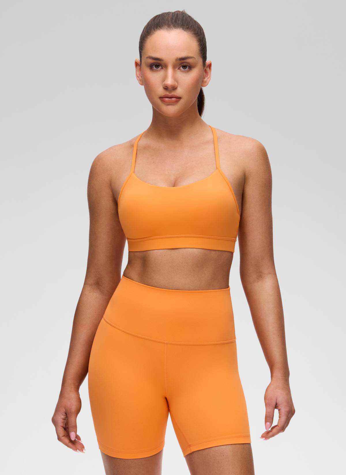 CRZ YOGA Women's Yoga Light Support Butterluxe Sports Bra Y back Tiger Orange