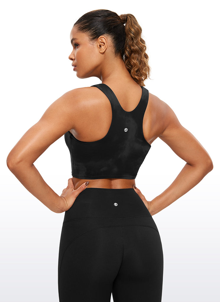 CRZ YOGA  Women's Yoga Low Support Butterluxe Tank High Neck Racerback True Navy