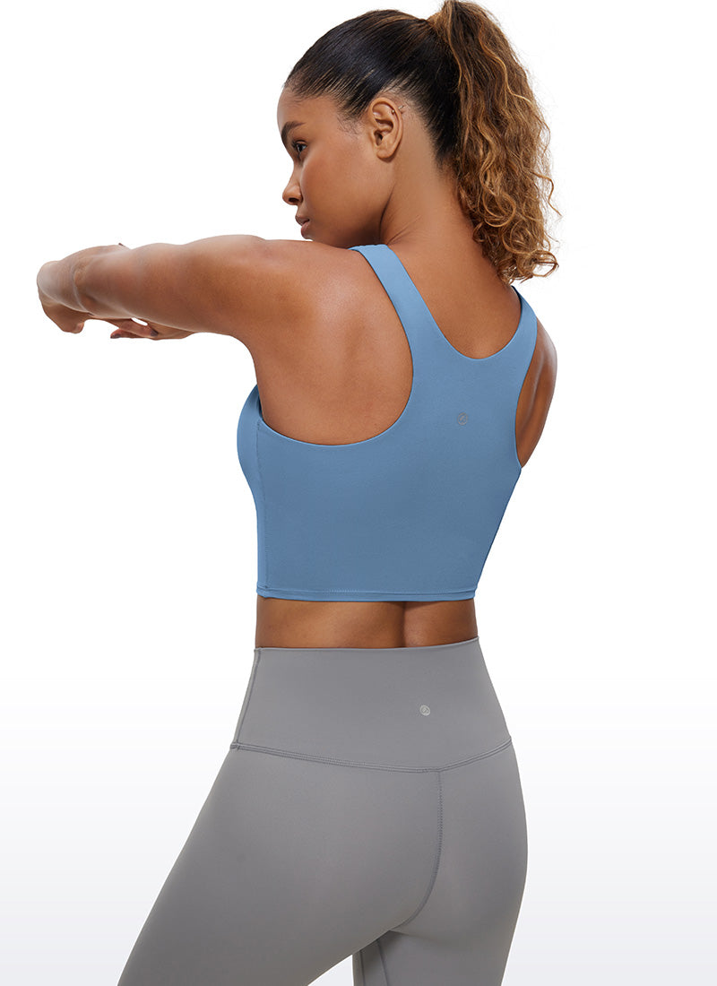 CRZ YOGA  Women's Yoga Low Support Butterluxe Tank High Neck Racerback Universe Blue