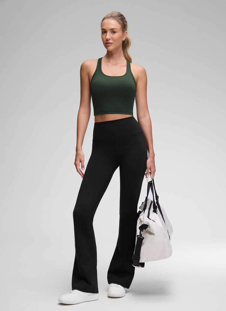 CRZ YOGA Women's Yoga Low support Butterluxe Scoop Neck Bra Y-Back Cascadia Green