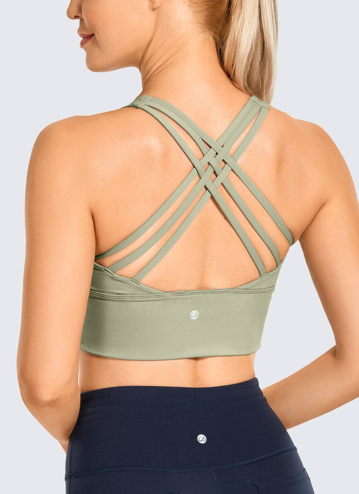 CRZ YOGA Women's Train Medium Support Nakedfeel Longline Bra