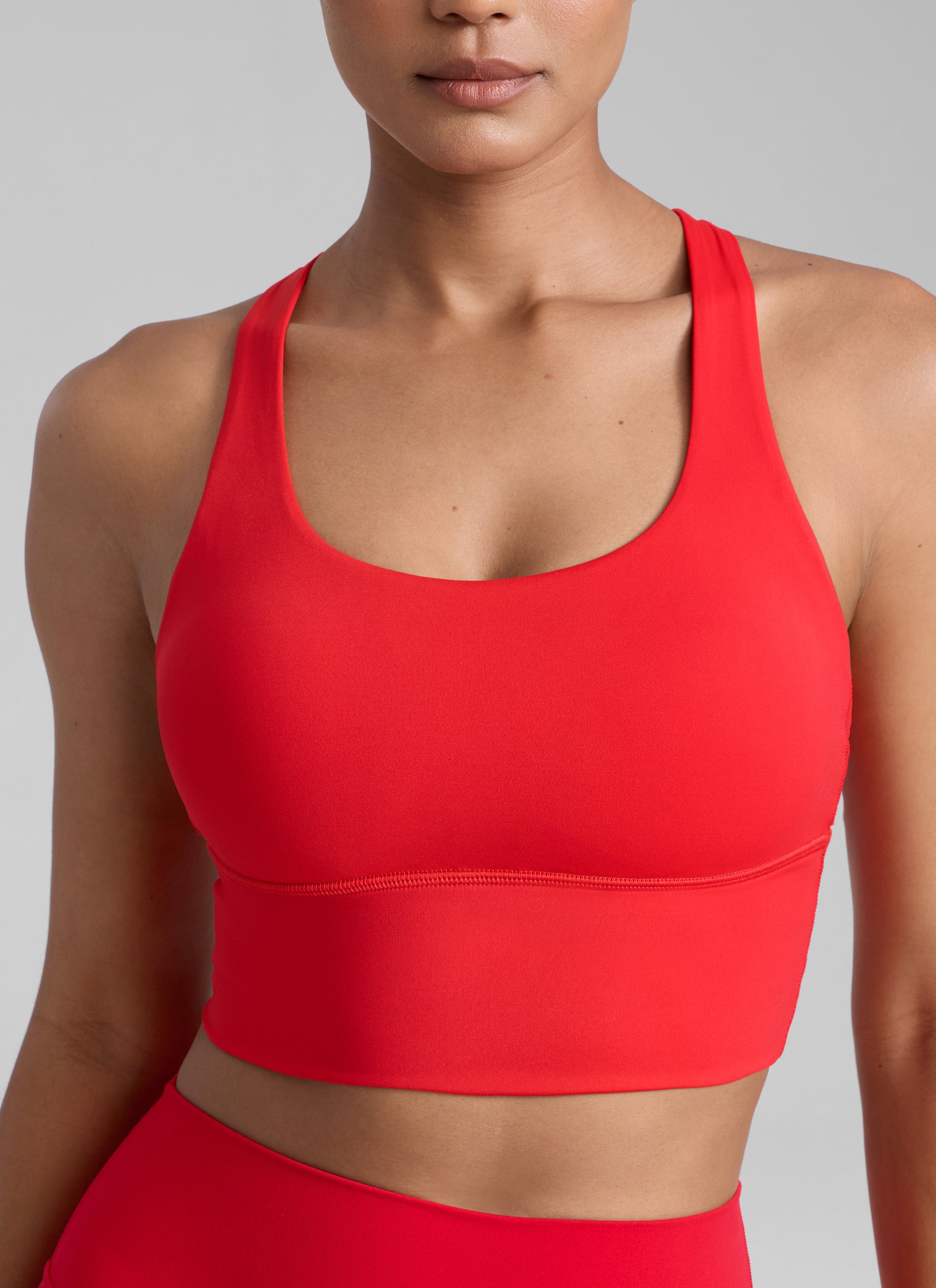 CRZ YOGA Women's Train Medium Support Nakedfeel Longline Bra