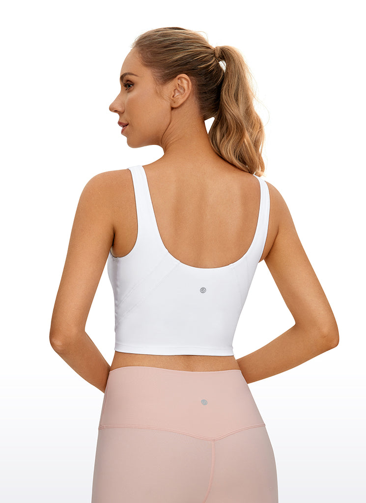 CRZ YOGA Women's Yoga Low support Butterluxe Longline Bra U-back White