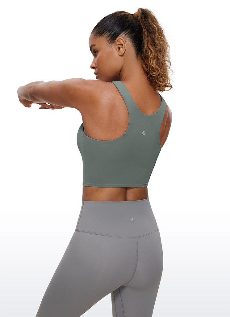 CRZ YOGA  Women's Yoga Low Support Butterluxe Tank High Neck Racerback True Navy