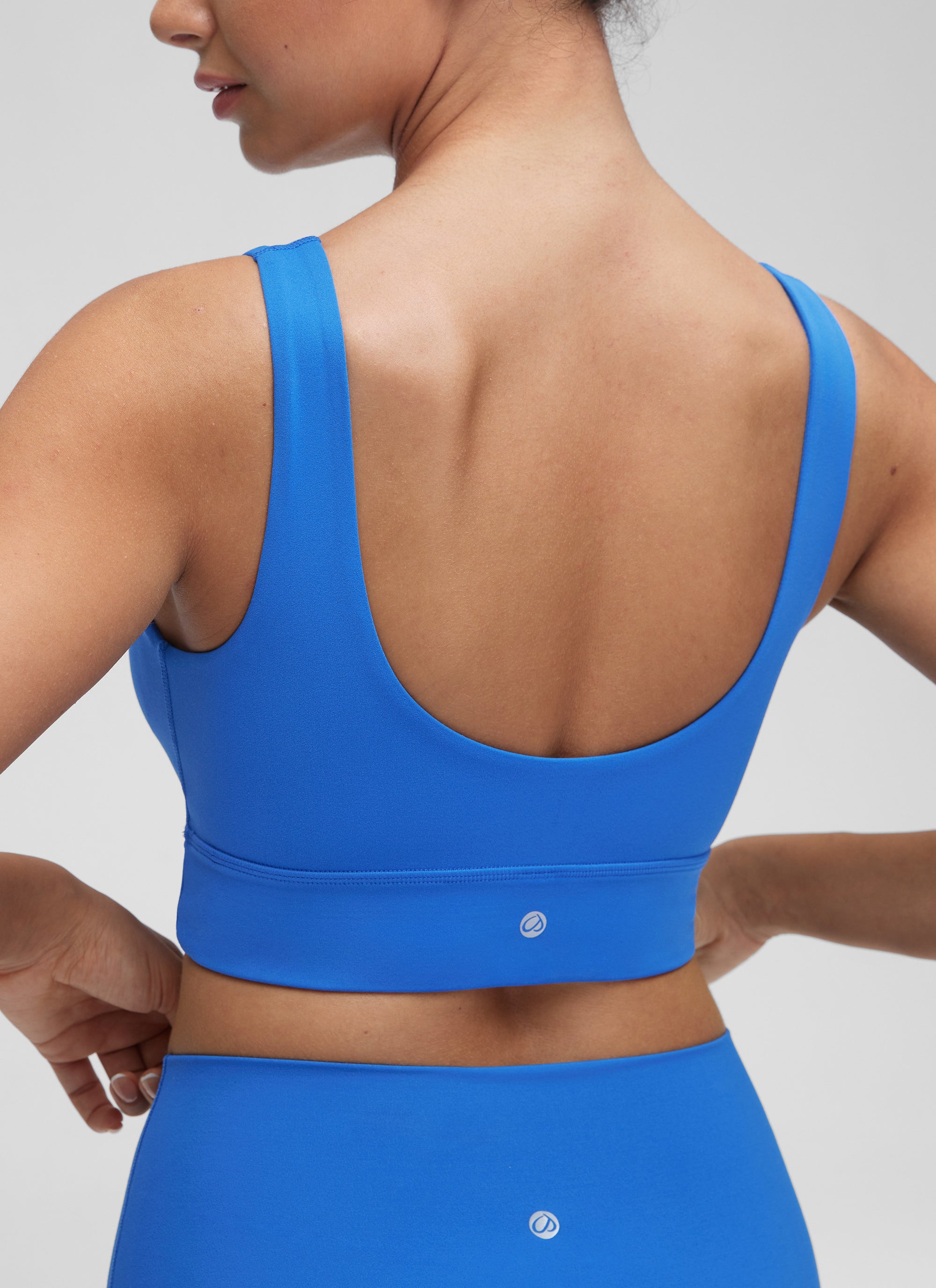 CRZ YOGA Women's Yoga Low Support Butterluxe Sport Bra U Back Longline Sparkle Blue