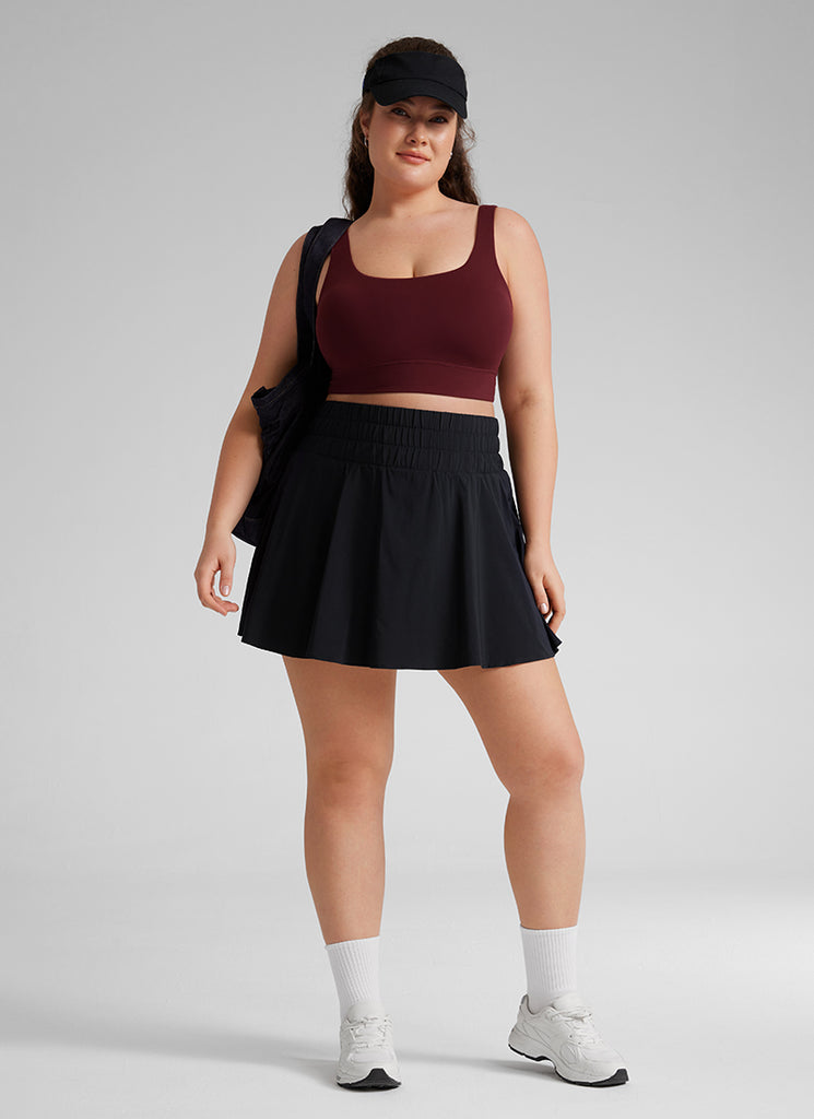 CRZ YOGA Women's Yoga Low Support Butterluxe Sport Bra U Back Longline Red Merlot