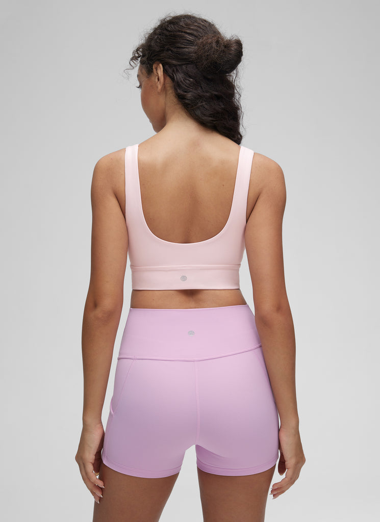 CRZ YOGA Women's Yoga Low Support Butterluxe Sport Bra U Back Longline Strawberry Pink