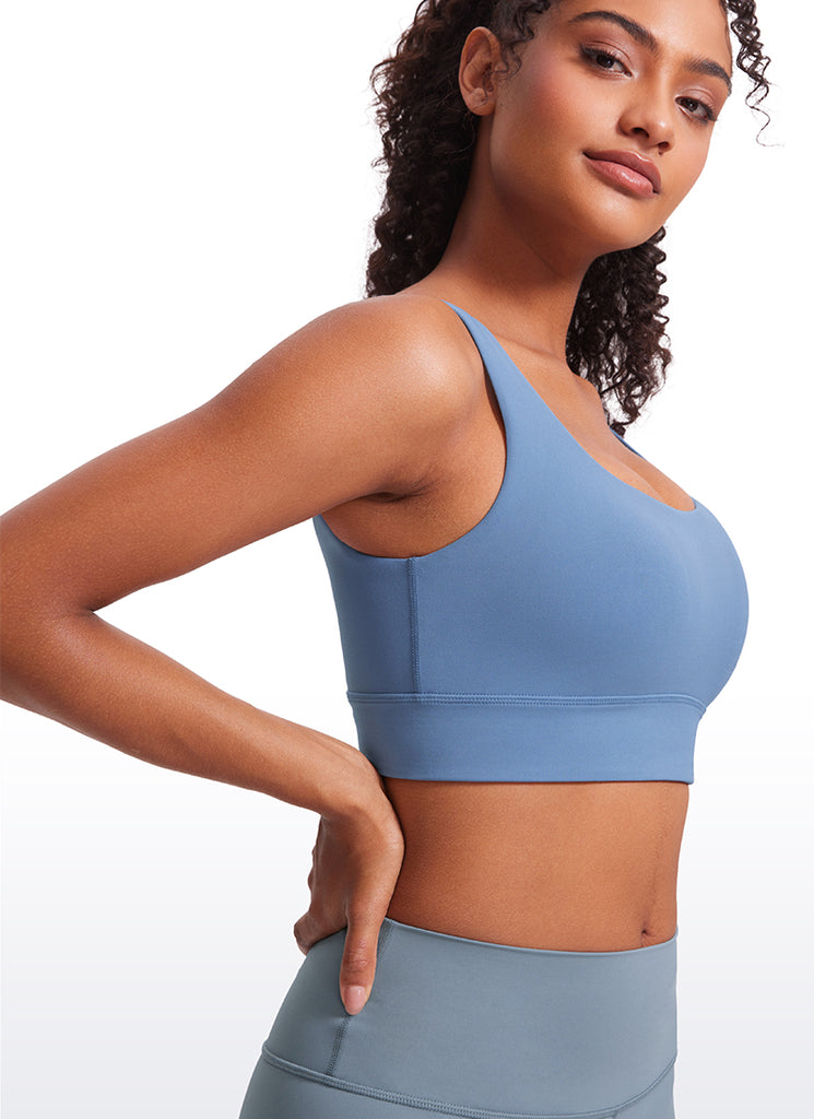 CRZ YOGA Women's Yoga Low Support Butterluxe Sport Bra U Back Longline Oasis Blue
