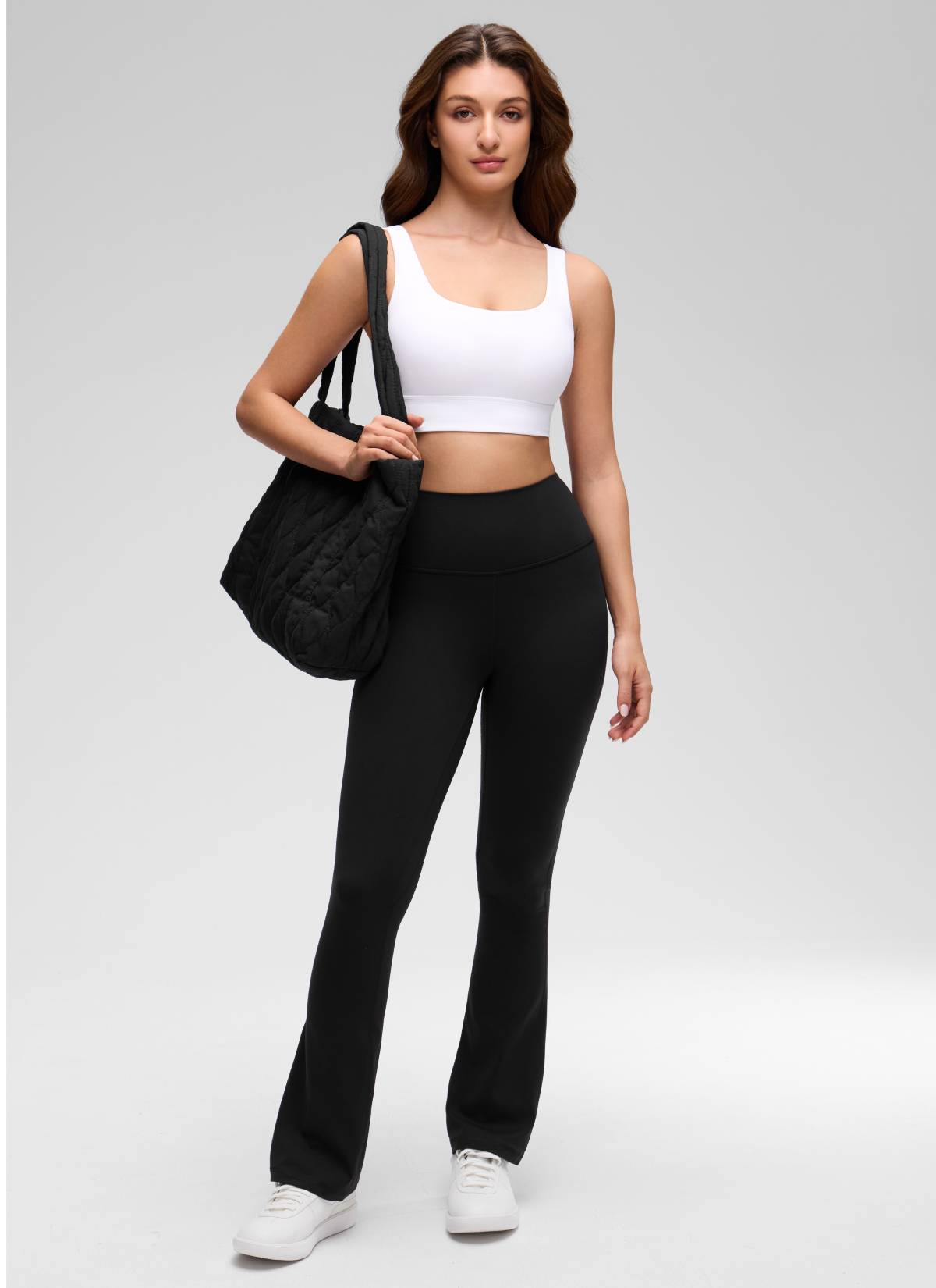 CRZ YOGA Women's Yoga Low Support Butterluxe Sport Bra U Back Longline White