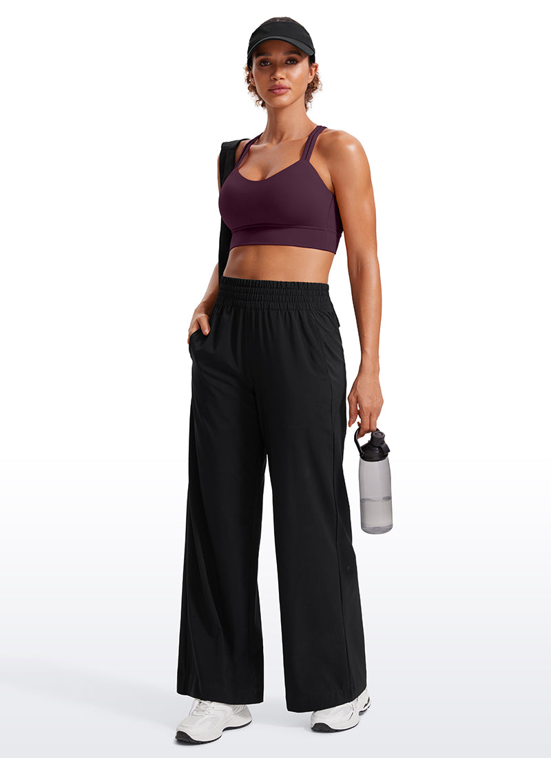 CRZ YOGA Womens Butterluxe Strappy Longline Criss Cross Molded Cup Bra Deep Purple