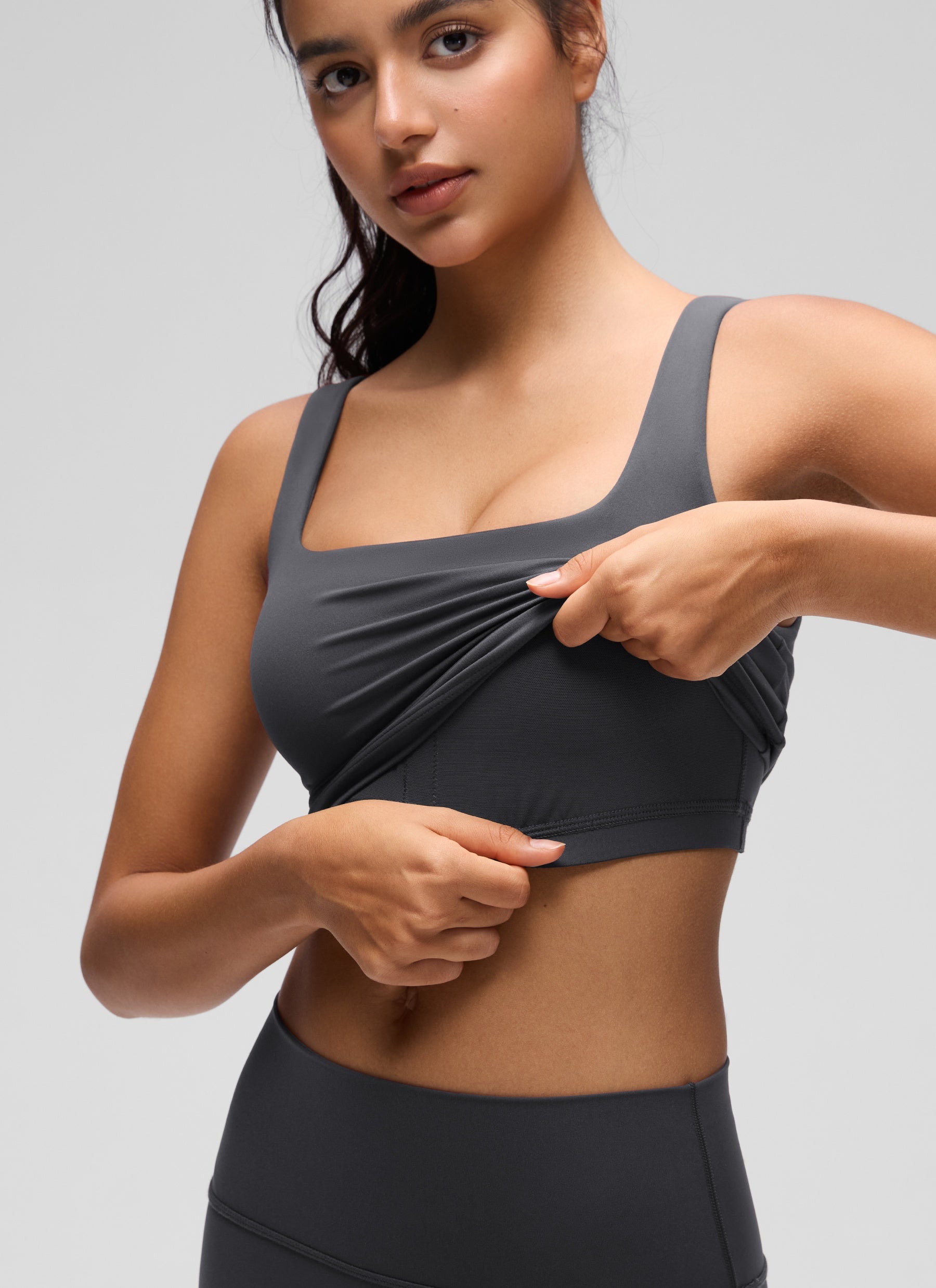 CRZ YOGA Women's Yoga Low Impact Butterluxe Longline Bra Square