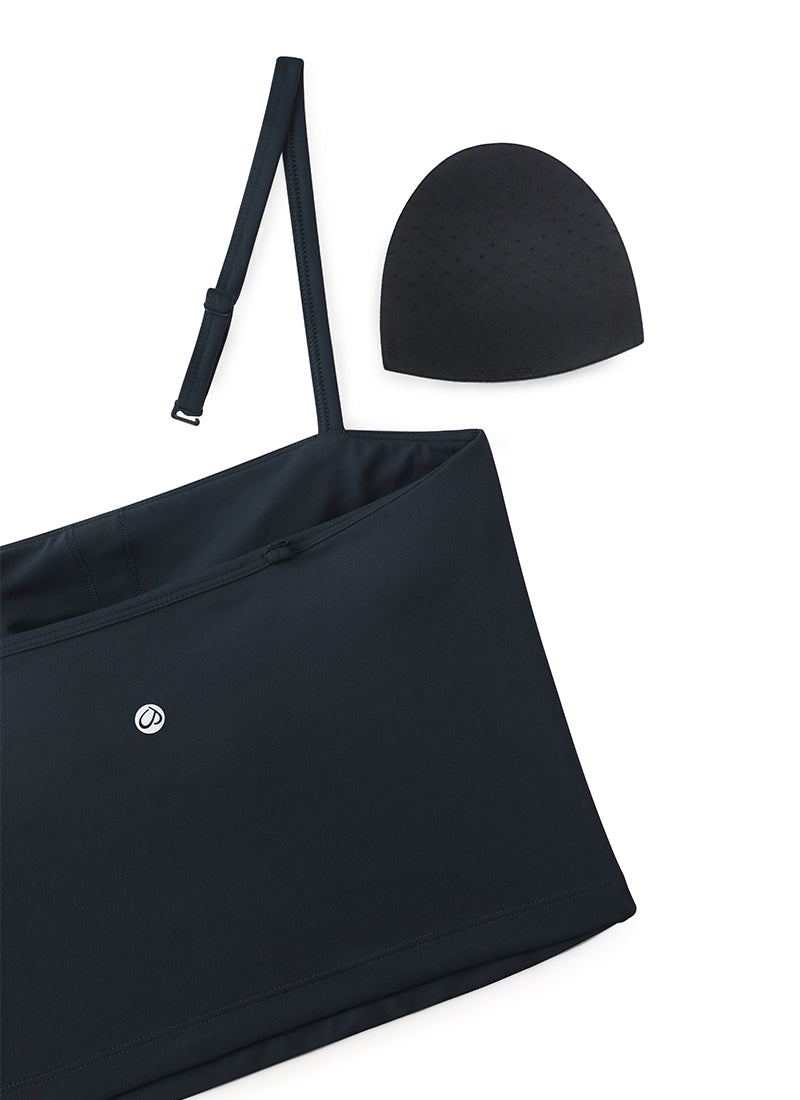 CRZ YOGA Womens Butterluxe Longline Adjustable Thin Strap Sports Bra True Navy