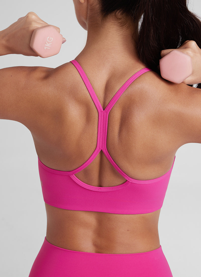 CRZ YOGA Butterluxe Womens High Neck Y Racerback Sports Bra Thin Strap Black