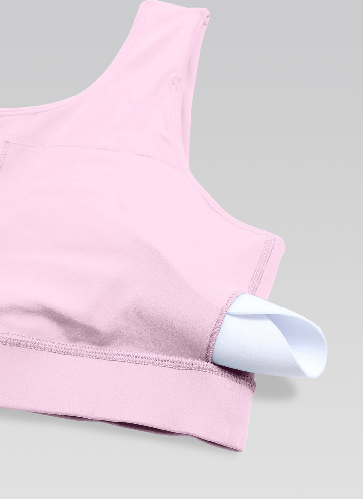 CRZ YOGA Butterluxe Womens One Shoulder Sports Bra Asymmetrical Padded Vita Pink