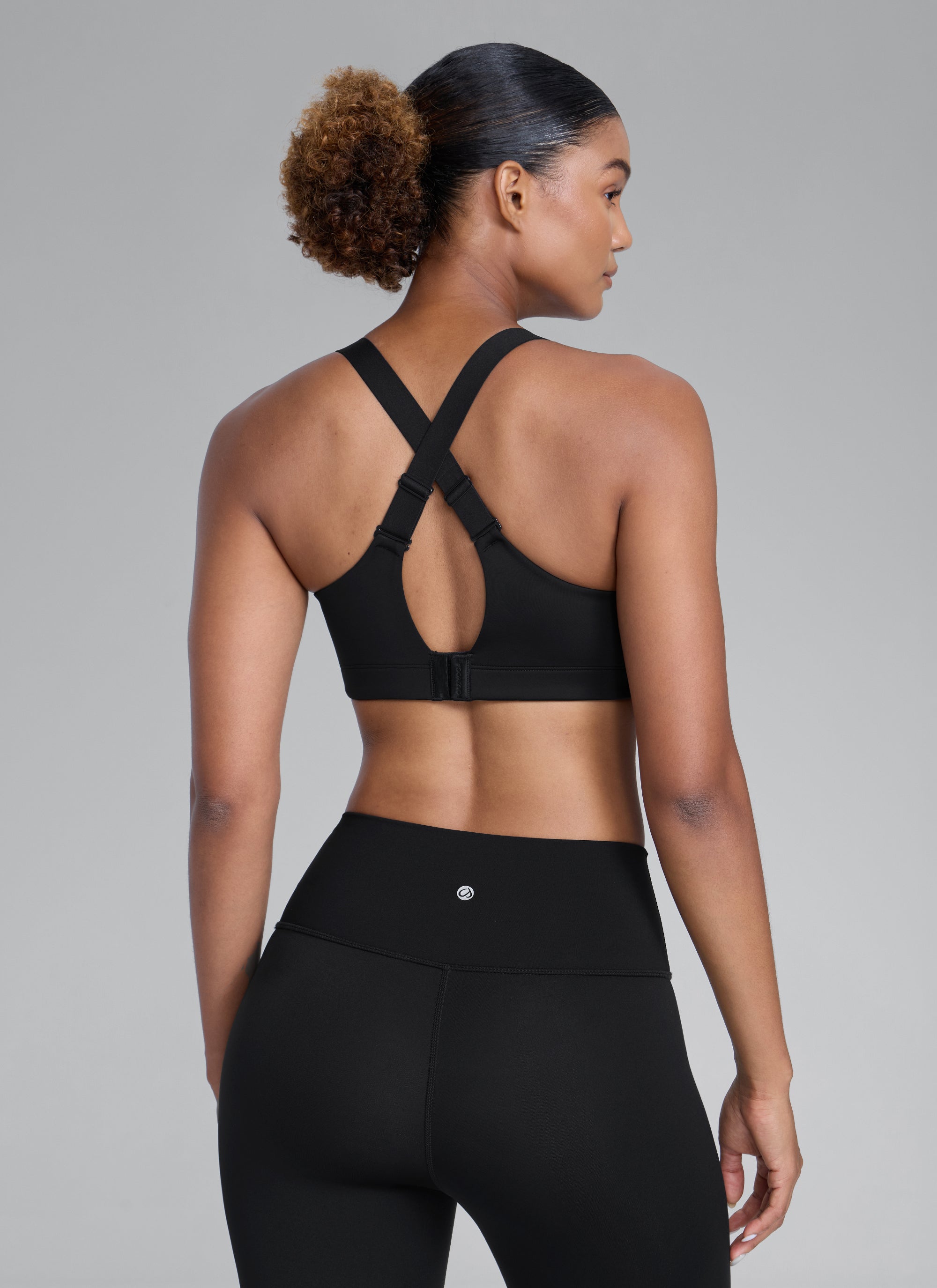 CRZ YOGA Womens Zip Front High Impact Sport Bra with Adjustable