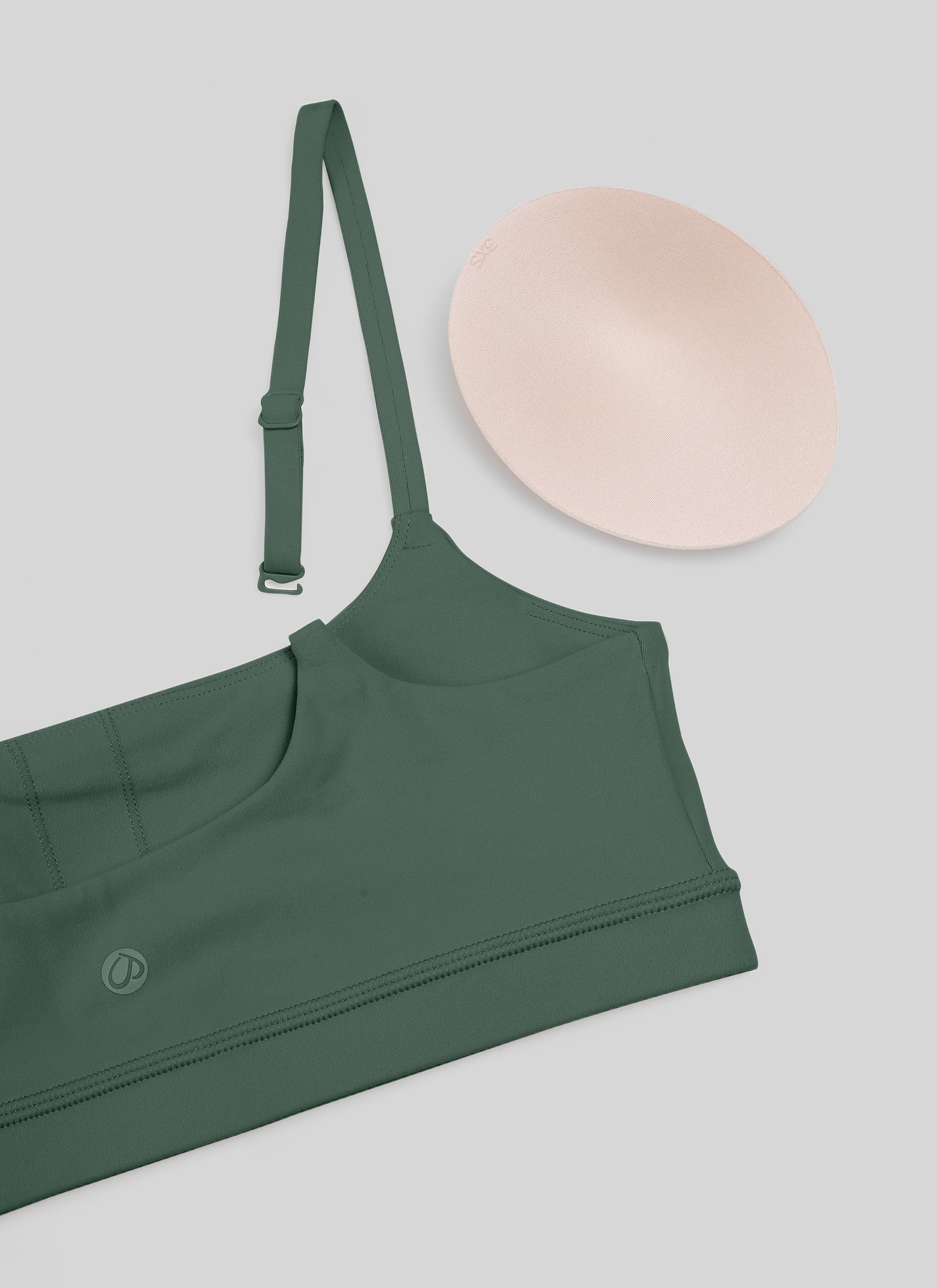 CRZ YOGA Womens Butterluxe Adjustable Spaghetti Strap Scoop Neck Bra Dark Forest Green