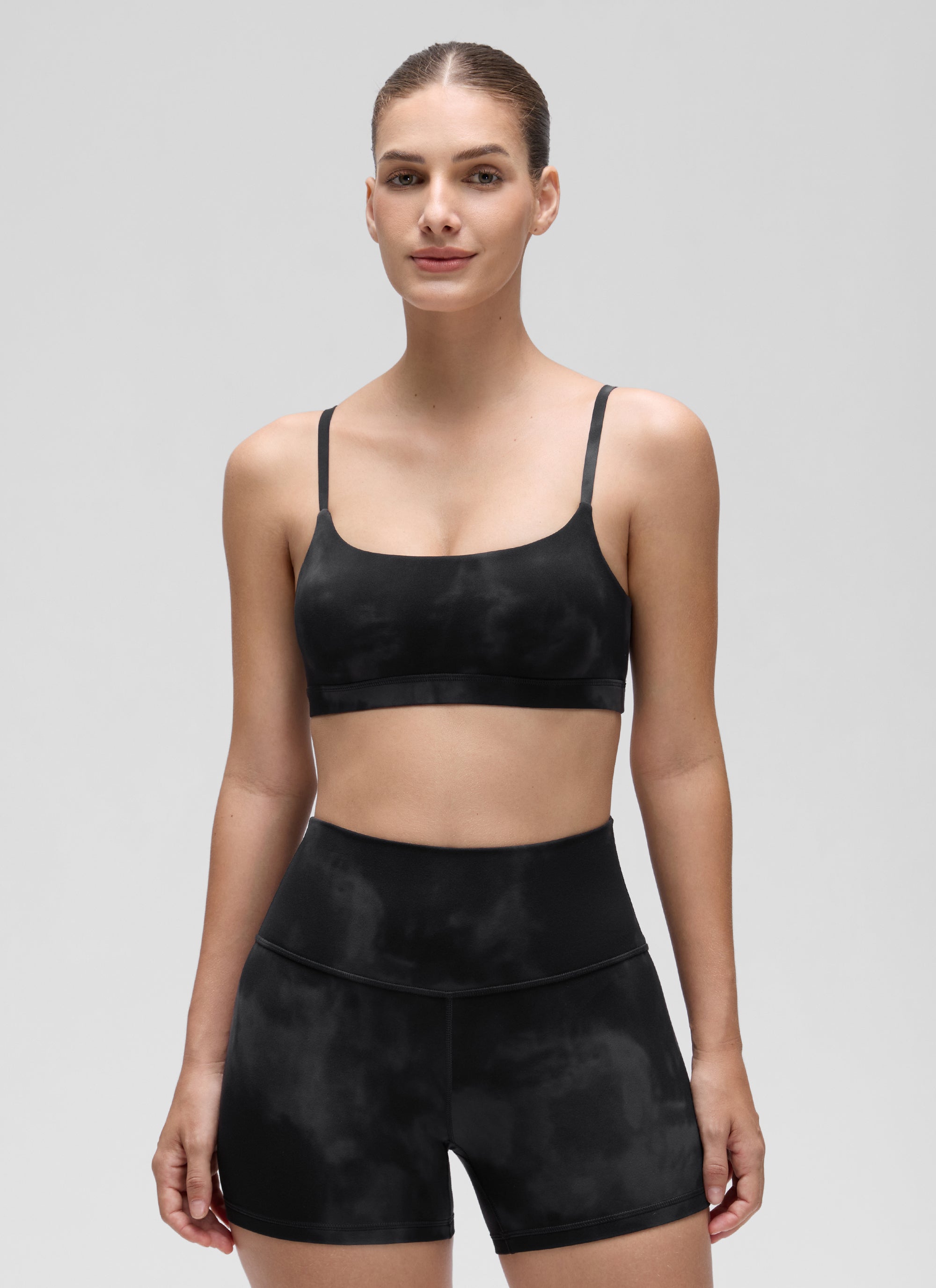 CRZ YOGA Womens Butterluxe Adjustable Spaghetti Strap Scoop Neck Bra Belgian Blue