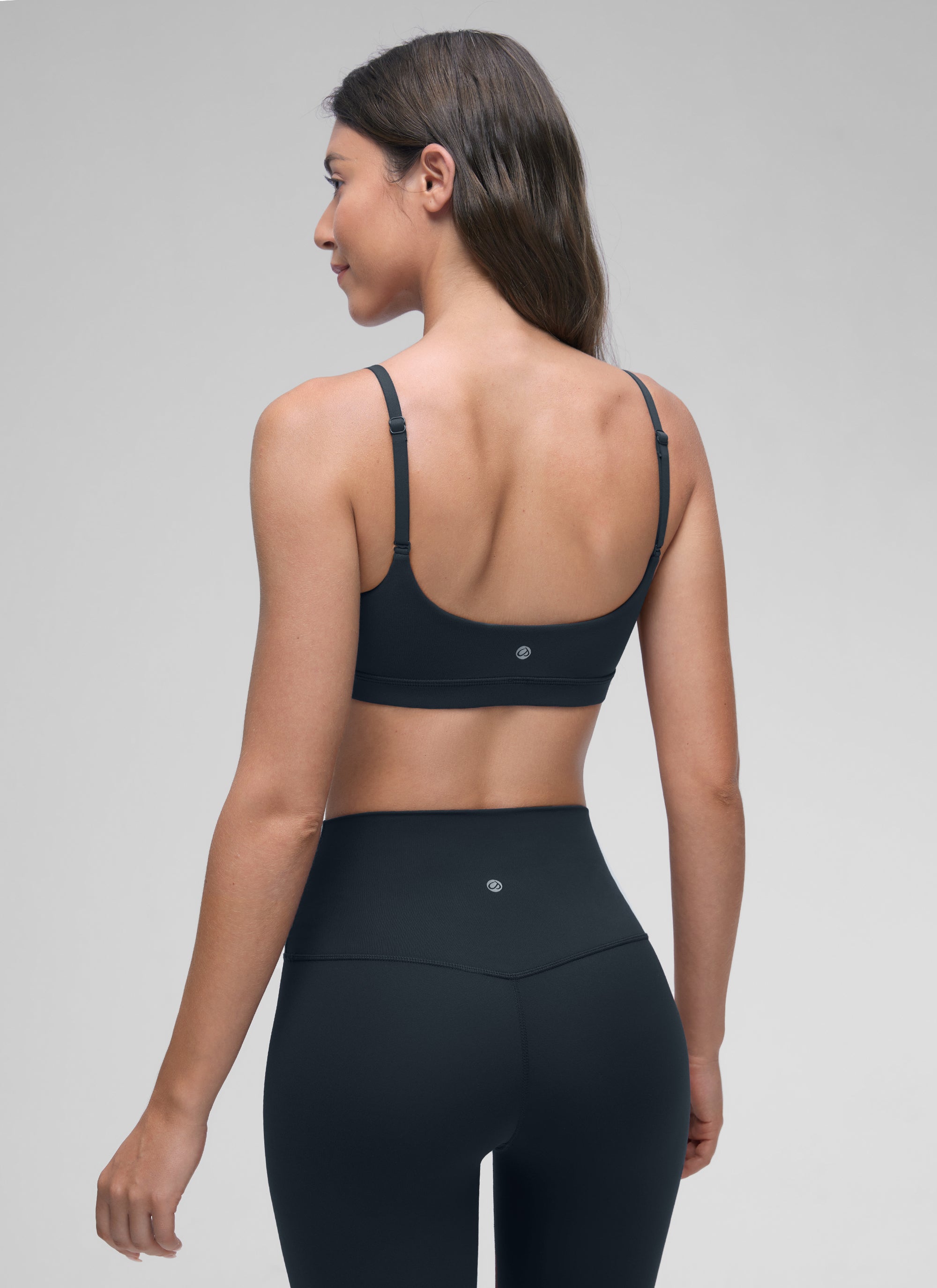 CRZ YOGA Womens Butterluxe Adjustable Spaghetti Strap Scoop Neck Bra True Navy