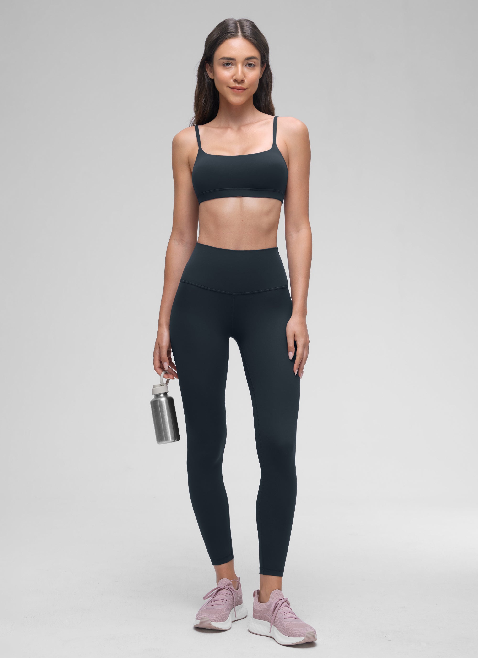 CRZ YOGA Womens Butterluxe Adjustable Spaghetti Strap Scoop Neck Bra True Navy