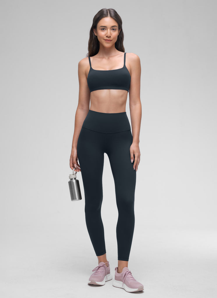 CRZ YOGA Womens Butterluxe Adjustable Spaghetti Strap Scoop Neck Bra True Navy