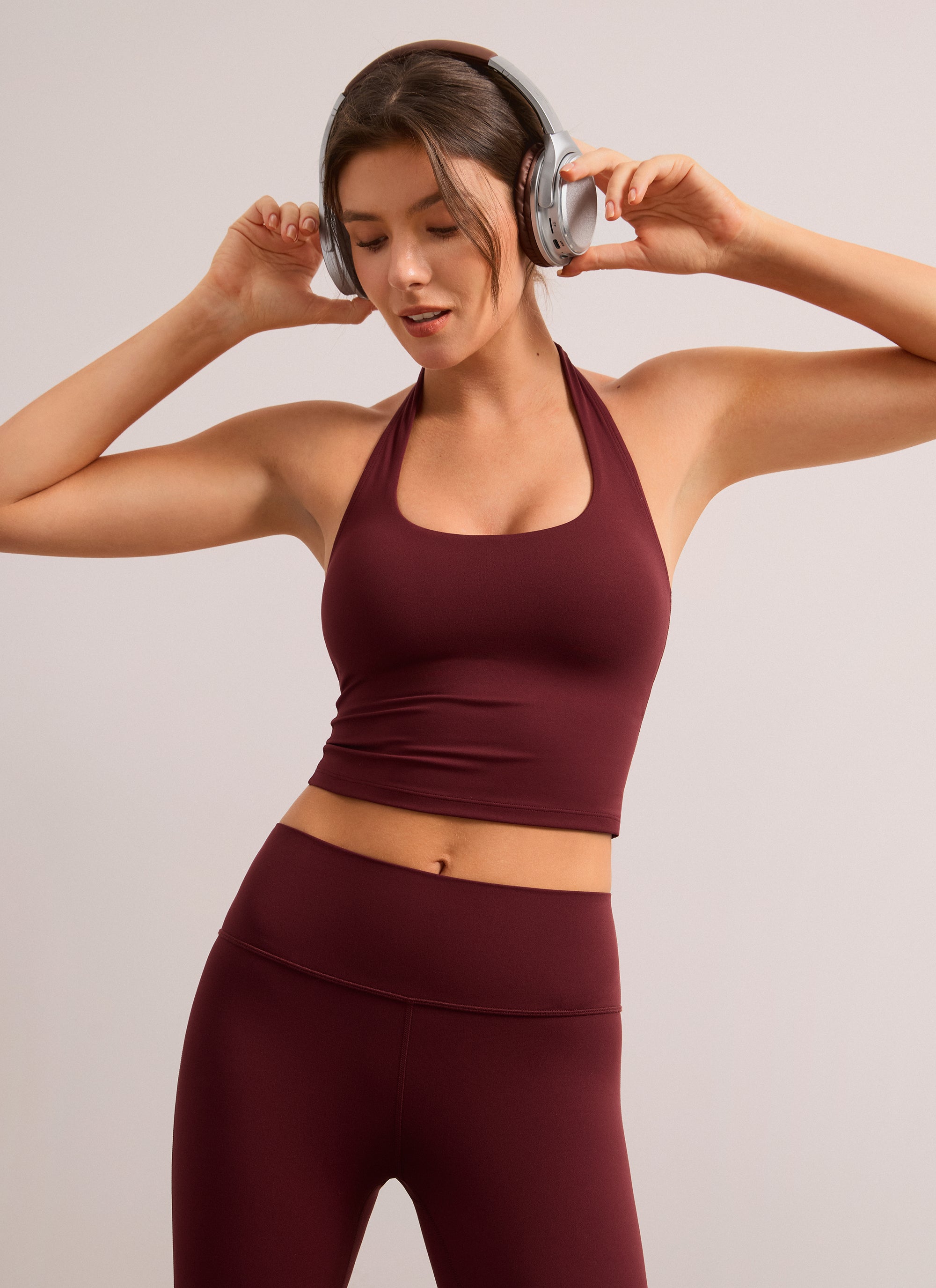 CRZ YOGA Womens Butterluxe Halter Longline Sports Bra Crop Tank