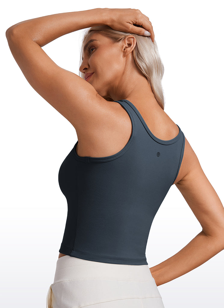 CRZ YOGA Women's Yoga Butterluxe Tight Fit Tank Tops Racerback True Navy