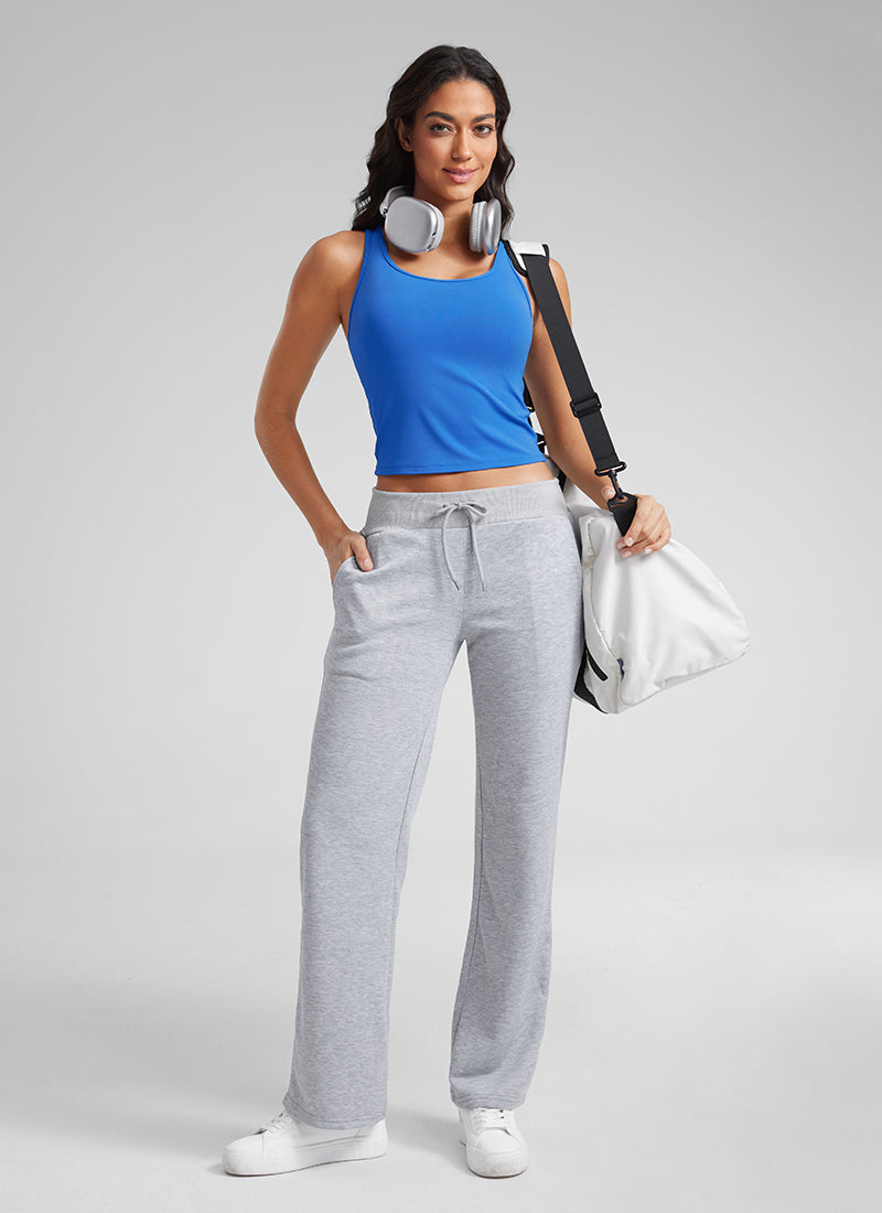 CRZ YOGA Women's Yoga Butterluxe Tight Fit Tank Tops Racerback Sparkle Blue