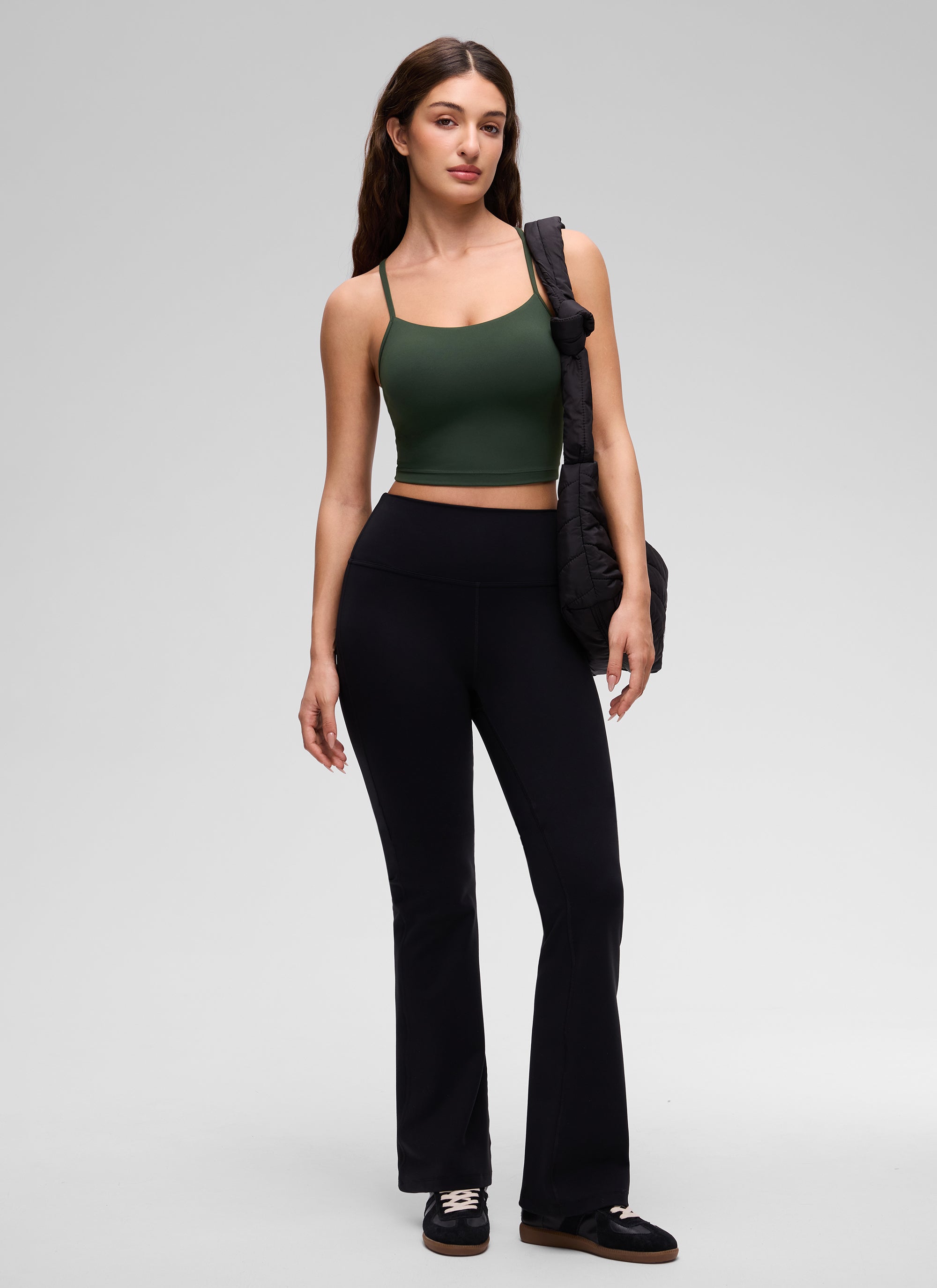CRZ YOGA Womens Butterluxe Y Back Longline Sports Bras Crop Tank
