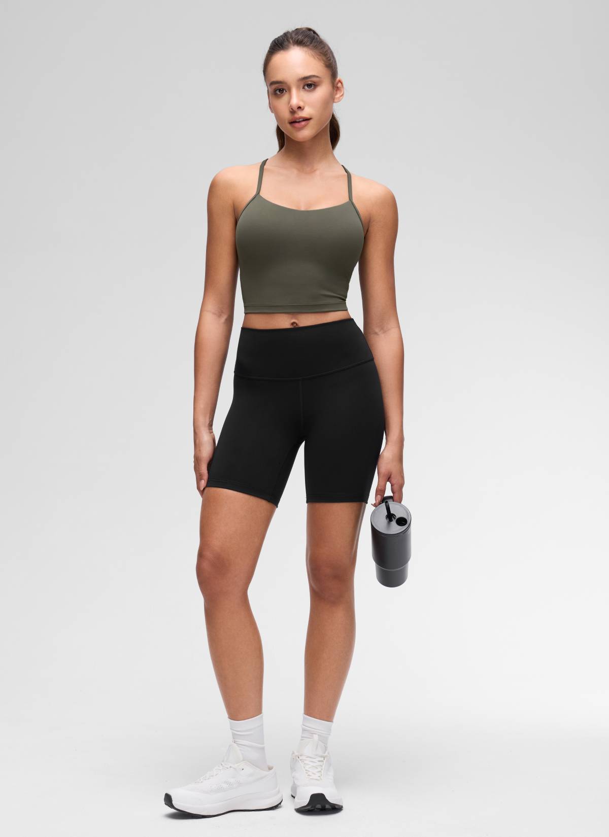 CRZ YOGA Womens Butterluxe Y Back Longline Sports Bras Crop Tank