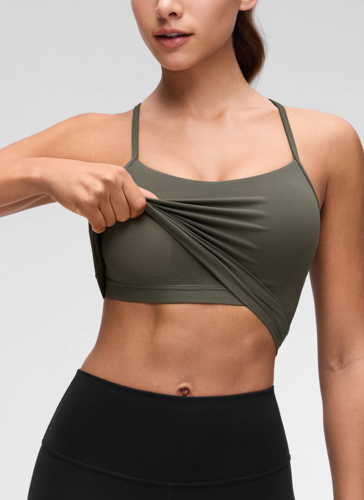 CRZ YOGA Womens Butterluxe Y Back Longline Sports Bras Crop Tank