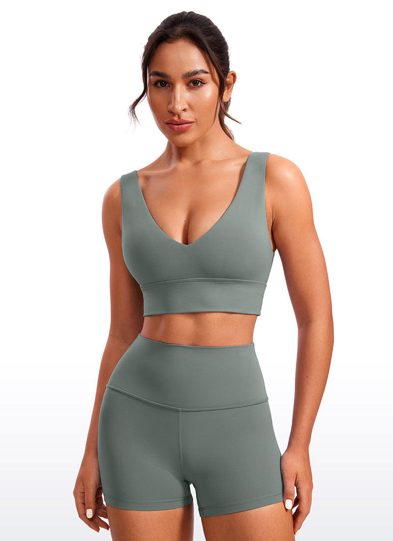 Butterluxe Deep V Neck Longline Sports Bra