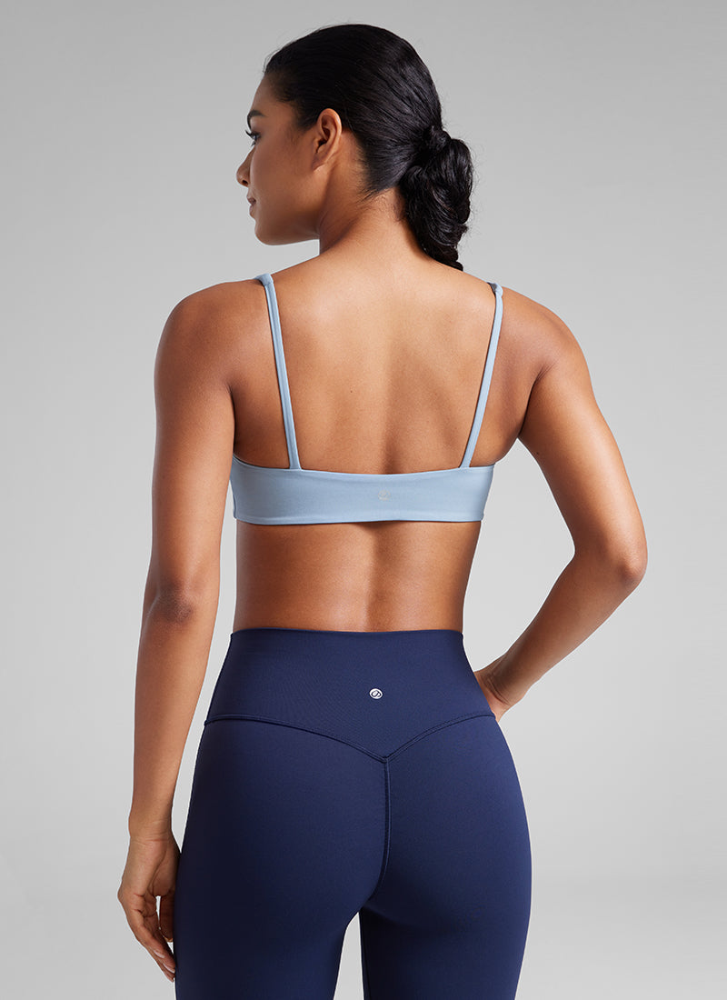 CRZ YOGA Women Butterluxe Square Neck Cami Padded Mini Bra Cambric Blue @model_info:Crystal