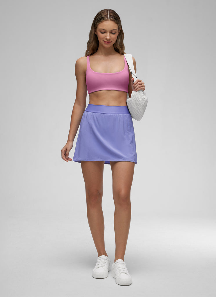 CRZ YOGA Women Butterluxe Square Neck Cami Padded Mini Bra Velvet Dust