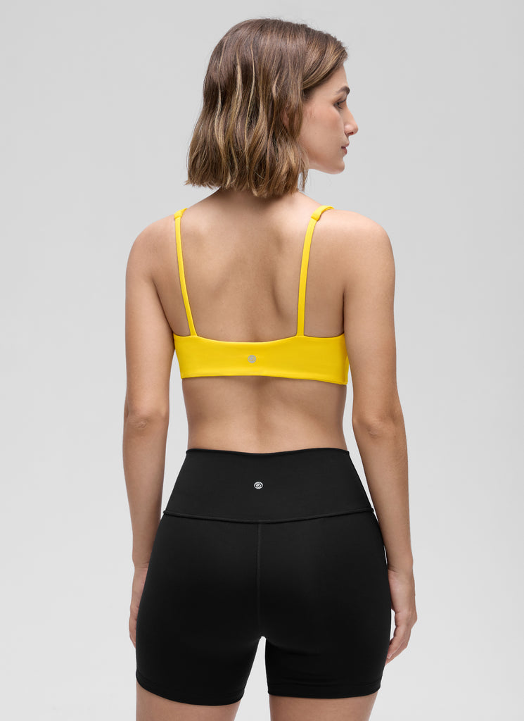 CRZ YOGA Women Butterluxe Square Neck Cami Padded Mini Bra Elfin Purple